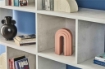 SCAFFALE A LIBRERIA DI DESIGN MODULARE IN LEGNO DIMENSIONI 144X150X38 CM, COLORE BIANCO