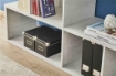 SCAFFALE A LIBRERIA DI DESIGN MODULARE IN LEGNO DIMENSIONI 144X150X38 CM, COLORE BIANCO