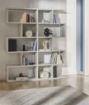 SCAFFALE A LIBRERIA DI DESIGN MODULARE IN LEGNO BIANCO DIMENSIONI 180X150X38 CM, COLORE BIANCO