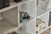 SCAFFALE A LIBRERIA DI DESIGN MODULARE IN LEGNO BIANCO DIMENSIONI 180X150X38 CM, COLORE BIANCO