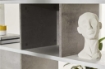 SCAFFALE A LIBRERIA DI DESIGN MODULARE IN LEGNO A 6 PIANI DIMENSIONI 215X150X38 CM, COLORE CEMENTO E BIANCO