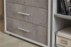 ARMADIO DA ARREDO IN LEGNO CON 2 ANTE E 2  CASSETTI DIMENSIONI 182X71X41 CM, COLORE OSSIDO BIANCO E CEMENTO