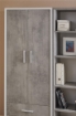 ARMADIO DA ARREDO IN LEGNO CON 2 ANTE E 2  CASSETTI DIMENSIONI 182X71X41 CM, COLORE OSSIDO BIANCO E CEMENTO