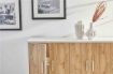 MOBILE DA ARREDO IN LEGNO CON 6 ANTE 84X203X41 CM COLORE OSSIDO BIANCO E NOCE