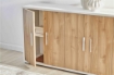 MOBILE DA ARREDO IN LEGNO CON 6 ANTE 84X203X41 CM COLORE OSSIDO BIANCO E NOCE
