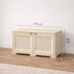 ARMADIO BASSO EFFETTO LEGNO ANGORA 79X43X46 CM CON ANTA TRAFORATA, MOBILE TV E CONTENITORE PER VERANDA E BALCONE COPERTO