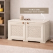 ARMADIO BASSO EFFETTO LEGNO ANGORA 79X43X46 CM CON ANTA TRAFORATA, MOBILE TV E CONTENITORE PER VERANDA E BALCONE COPERTO
