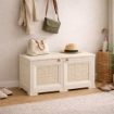 ARMADIO BASSO EFFETTO LEGNO ANGORA 79X43X46 CM CON ANTA TRAFORATA, MOBILE TV E CONTENITORE PER VERANDA E BALCONE COPERTO