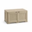 ARMADIO BASSO 79X43X46 CM CON ANTA TRAFORATA, MOBILE TV E CONTENITORE IN PLASTICA PER INTERNO ED ESTERNO COPERTO