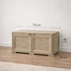 ARMADIO BASSO 79X43X46 CM CON ANTA TRAFORATA, MOBILE TV E CONTENITORE IN PLASTICA PER INTERNO ED ESTERNO COPERTO