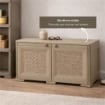 ARMADIO BASSO 79X43X46 CM CON ANTA TRAFORATA, MOBILE TV E CONTENITORE IN PLASTICA PER INTERNO ED ESTERNO COPERTO