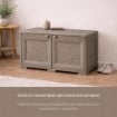 ARMADIO BASSO 79X43X46 CM CON ANTA TRAFORATA – MOBILE TV E CONTENITORE IN PLASTICA PER INTERNO ED ESTERNO COPERTO