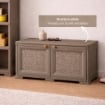 ARMADIO BASSO 79X43X46 CM CON ANTA TRAFORATA – MOBILE TV E CONTENITORE IN PLASTICA PER INTERNO ED ESTERNO COPERTO