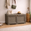 ARMADIO BASSO 79X43X46 CM CON ANTA TRAFORATA – MOBILE TV E CONTENITORE IN PLASTICA PER INTERNO ED ESTERNO COPERTO
