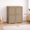 ARMADIO 2 MODULI TAUPE 79X43X85,5 CM CON ANTE TRAFORATE – MOBILE CONTENITORE DECORATIVO PER ZONA LIVING