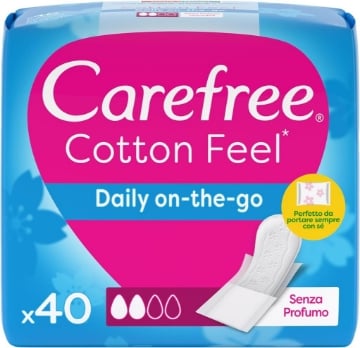 CAREFREE COTTON FELL SALVA SLIP DAILY ON THE GO - 40PZ