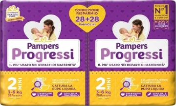 PANNOLINI PAMPERS PROGRESSI MUTANDINO 56PZ MIDI TAGLIA 2