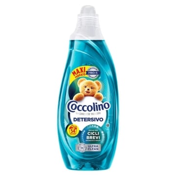 COCCOLINO WONDER WASH DETERSIVO LIQUIDO BUCATO LAVATRICE ULTRA CLEAN 54 LAVAGGI, MAXI FORMATO 2160ML