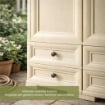 ARMADIO MULTIUSO IN RESINA 79X42.5X164 CM 2 ANTE 4 CASSETTI CON RIPIANI INTERNI BEIGE, MOBILE ALTO INTERNO ESTERNO