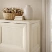 ARMADIO MULTIUSO IN RESINA 79X42.5X164 CM 2 ANTE 4 CASSETTI CON RIPIANI INTERNI BEIGE, MOBILE ALTO INTERNO ESTERNO