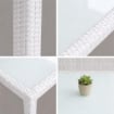 TAVOLO AZORE IN ACCIAIO E WICKER BIANCO 150 X 90CM