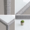 TAVOLO AZORE IN ACCIAIO E WICKER GRIGIO CHIARO 150 X 90CM