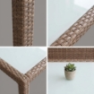 TAVOLO AZORE IN ACCIAIO E WICKER MARRONE 150 X 90CM