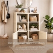 ARMADIO IN PLASTICA 79X43X125 CM EFFETTO LEGNO CON SCAFFALI APERTI E MODULO CHIUSO ANGORA, MOBILE CONTENITORE DA INTERNO E VERANDA