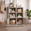 ARMADIO IN PLASTICA EFFETTO LEGNO CON 1 MODULO CHIUSO E 2 SCAFFALI APERTI, MOBILE CONTENITORE DA SALOTTO, BALCONE COPERTO E GIARDINO 