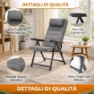 MAURY'S SEDIA PARADISO IN POLICOTONE CON POGGIATESTA EXTRACONFORT, 6 POSIZIONI, COLORE GRIGIO