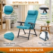 MAURY'S SEDIA PARADISO IN POLICOTONE CON POGGIATESTA EXTRACONFORT, 6 POSIZIONI, COLORE PETROLIO