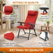 MAURY'S SEDIA PARADISO IN POLICOTONE CON POGGIATESTA EXTRACONFORT, 6 POSIZIONI, COLORE ROSSO