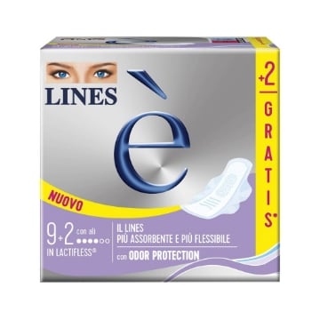 ASSORBENTI LINES È CON ALI 9+2 PZ – COMFORT E PROTEZIONE GIORNALIERA