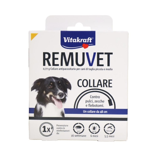 VITAKRAFT REMUVET COLLARE ANTIPARASSITARIO PER CANI DI TAGLIA PICCOLA E MEDIA 48 CM