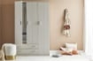 ARMADIO DA ARREDO IN LEGNO CON 3 ANTE 2 CASSETTI DIMENSIONI 182X115X52 CM, COLORE EUCALIPTO