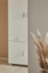 ARMADIO DA ARREDO CON PIEDINI IN LEGNO CON 3 ANTE 1 CASSETTO 178X77X34 CM, COLORE BIANCO