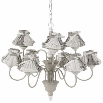 LAMPADARIO MAXI A SOFFITTO COLORE GRIGIO E BIANCO, DIMENSIONI 77 X 70H CM