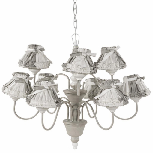 LAMPADARIO MAXI A SOFFITTO COLORE GRIGIO E BIANCO, DIMENSIONI 77 X 70H CM