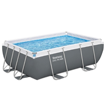 BESTWAY PISCINA STEEL PRO MAX RETTANGOLARE , DIMENSIONI CM.282X196X84, 3.662LT CON POMPA FILTRO E CARTUCCIA