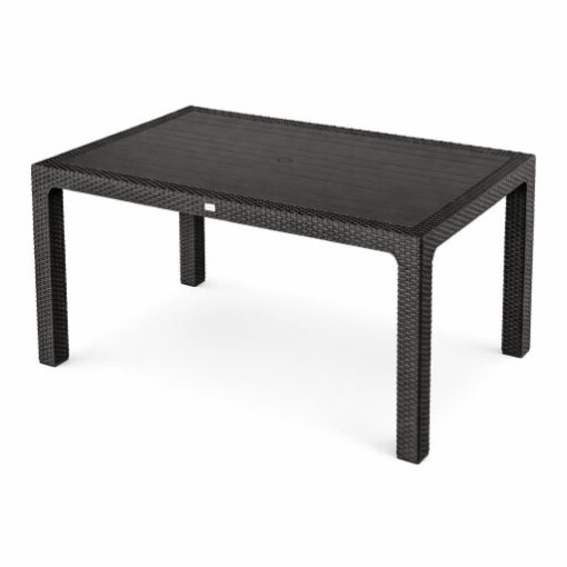 TAVOLO RETTANGOLARE IN RATTAN H.75X150X90CM - COLORE ANTRACITE