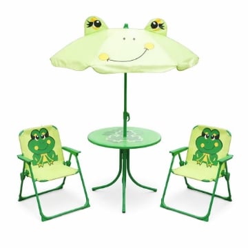 TAVOLO DA PICNIC PER BAMBINI TAVOLO CON OMBRELLINO+ 2 SEDIE - SET BABY FANTASY RANA