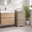 MOBILE 2 MODULI TALPA 40X43X85,5 CM IN RESINA CON ANTE EFFETTO LEGNO – MOBILETTO PORTAOGGETTI SALVASPAZIO PER INGRESSO E ZONA LIVING