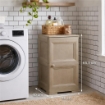 MOBILE 2 MODULI TALPA 40X43X85,5 CM IN RESINA CON ANTE EFFETTO LEGNO – MOBILETTO PORTAOGGETTI SALVASPAZIO PER INGRESSO E ZONA LIVING