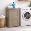 MOBILE 2 MODULI TALPA 40X43X85,5 CM IN RESINA CON ANTE EFFETTO LEGNO – MOBILETTO PORTAOGGETTI SALVASPAZIO PER INGRESSO E ZONA LIVING