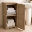MOBILE 2 MODULI TALPA 40X43X85,5 CM IN RESINA CON ANTE EFFETTO LEGNO – MOBILETTO PORTAOGGETTI SALVASPAZIO PER INGRESSO E ZONA LIVING