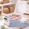 BOX CONTENITORE 40L TRASPARENTE 59X39X27,4 CM CON COPERCHIO APRIBILE SU 4 LATI E RUOTE – SCATOLA PORTAOGGETTI SALVASPAZIO PER CASA E RIPOSTIGLIO