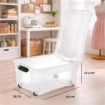 BOX CONTENITORE 40L TRASPARENTE 59X39X27,4 CM CON COPERCHIO APRIBILE SU 4 LATI E RUOTE – SCATOLA PORTAOGGETTI SALVASPAZIO PER CASA E RIPOSTIGLIO