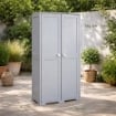 ARMADIO 2 ANTE GRIGIO 79X43X164 CM CON 2 MODULI E 2 RIPIANI – MOBILE VERTICALE SALVASPAZIO PER ORGANIZZAZIONE CASA