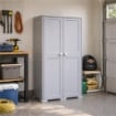 ARMADIO 2 ANTE GRIGIO 79X43X164 CM CON 2 MODULI E 2 RIPIANI – MOBILE VERTICALE SALVASPAZIO PER ORGANIZZAZIONE CASA