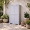 ARMADIO 2 ANTE GRIGIO 79X43X164 CM CON 2 MODULI E 2 RIPIANI – MOBILE VERTICALE SALVASPAZIO PER ORGANIZZAZIONE CASA